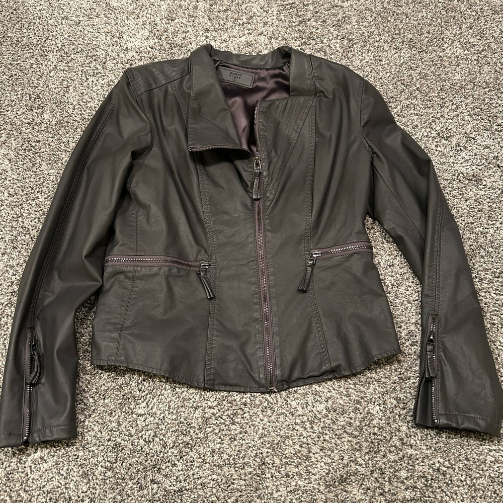 Blank NYC Faux Leather jacket charcoal gray size large